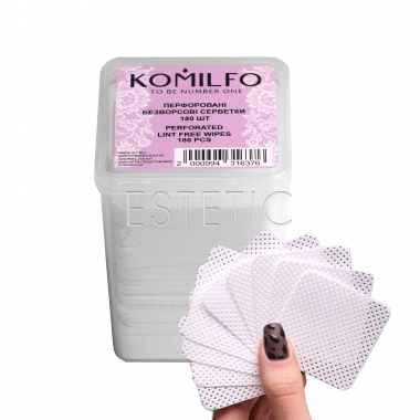Komilfo Перфорированные безворсовые салфетки в боксе, 180 шт