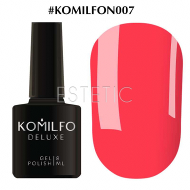Гель-лак Komilfo DeLuxe Series №N007 (кораллово-розовый, неоновый), 8 мл
