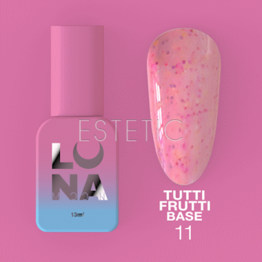 База Luna Tutti Frutti Base №11 розовый зефир с разноцветными точечками, 13 мл