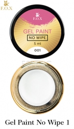F.O.X Gel Paint No Wipe №001 - Гель-краска без липкого слоя (белый), 5 мл
