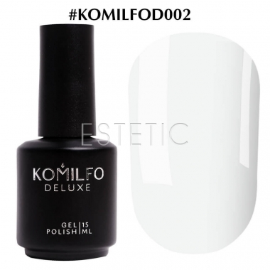 Гель-лак Komilfo Deluxe Series №D002 (білий порцеляновий, емаль),15 мл