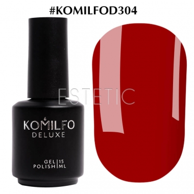 Гель-лак Komilfo Deluxe Series №D304 (малиново-червоний, емаль),15 мл