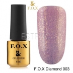 Гель-лак F.O.X Diamond №003 (ніжно-рожевий з золотистим шиммером), 6 мл