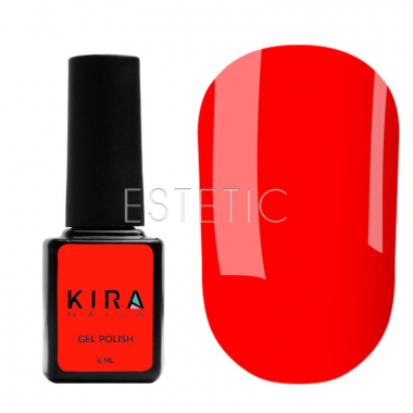 Гель-лак Kira Nails №166 (неоновый оранжево-красный, эмаль), 6 мл