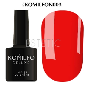 Гель-лак Komilfo DeLuxe Series №N003 (насыщенный, ярко-оранжевый, неоновый), 8 мл