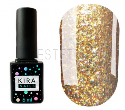 Гель-лак Kira Nails Shine Bright №SB006 (бронза з блискітками), 6 мл
