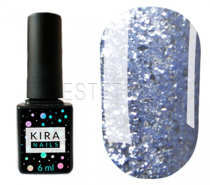 Гель-лак Kira Nails Shine Bright №SB010 (блакитний з блискітками), 6 мл