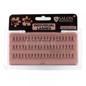 Salon Professional Ресницы пучковые MEDIUM (средние), черные