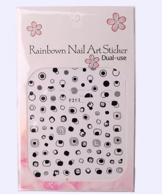 Komilfo Nail Art Sticker - наклейки для дизайна ногтей F213 черные