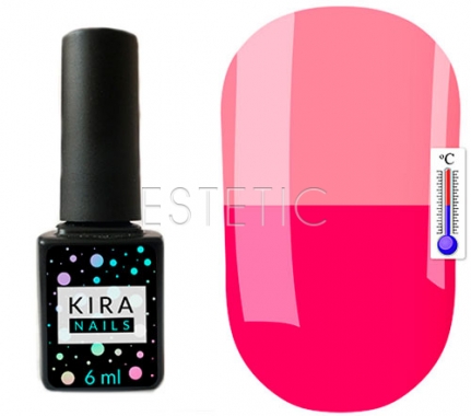 Гель-лак Kira Nails Termo №T13 (насичений темно-рожевий, при нагріванні яскраво-рожевий), 6 мл