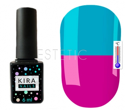 Гель-лак Kira Nails Termo №T17 (яскравий фіолетовий, при нагріванні блакитний), 6 мл