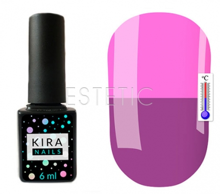 Гель-лак Kira Nails Termo №T19 (фиолетовый, при нагревании приглушенный розовый), 6 мл