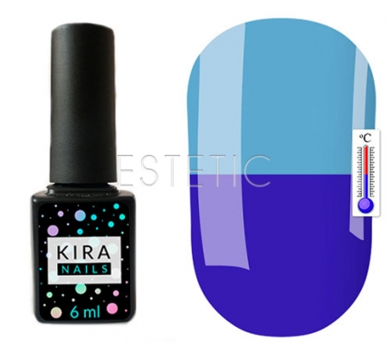 Гель-лак Kira Nails Termo №T23 (светло-синий, при нагревании бледно-голубой), 6 мл