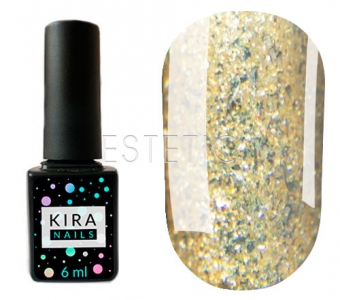 Гель-лак Kira Nails Shine Bright №SB005 (золото з блискітками), 6 мл
