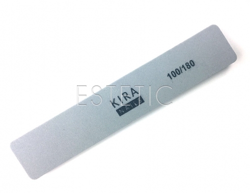Kira Nails Шліфовщик 100/180 прямокутний сірий, 17,8 см