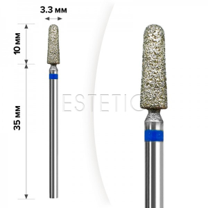 mART Насадка алмазна М-003 Конус закруглений Blue 3,3 * 10 мм (середня)