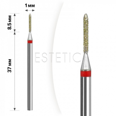mART Насадка алмазная М-004 Конус тонкий, палочка Red 1*8,5 мм (мягкая)