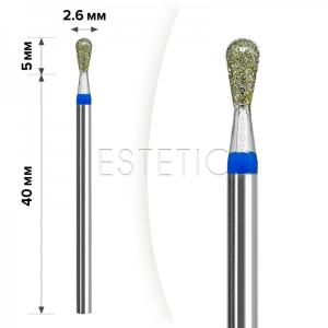 mART Насадка алмазна М-005 Грушовидна Blue 2,6*5 мм (середня)