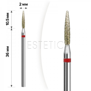mART Насадка алмазна М-007 Полум'я Red 2*10,5 мм (м'яка)