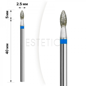 mART Насадка алмазна М-009 Бутон Blue 2,5*5 мм (середня)