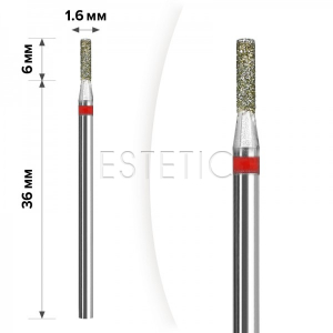 mART Насадка алмазна М-015 Циліндр Red 1,6*6 мм (м'яка)