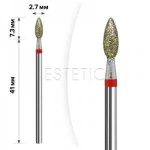 mART Насадка алмазна М-05 Свічка Red 2,7 * 7,3 мм (м'яка)