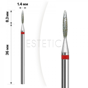 mART Насадка алмазна М-07 Полум'я Red 1,4*8,3 мм (м'яка)