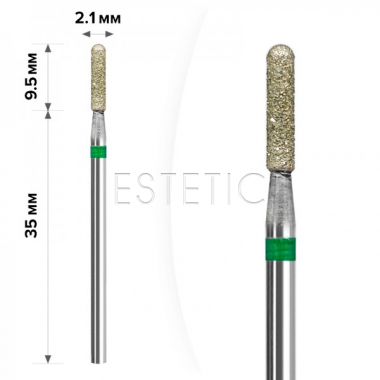 mART Насадка алмазная М-16 Цилиндр Green 2,1*9,5 мм (жесткая)