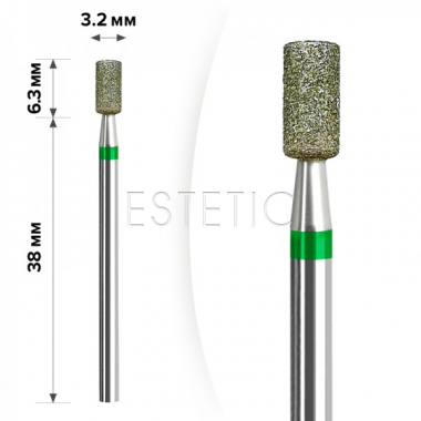 mART Насадка алмазная М-19 Цилиндр Green 3,2*6,3 мм (жесткая)