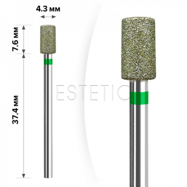 mART Насадка алмазная М-20 Цилиндр Green 4,3*7,6 мм (жесткая)