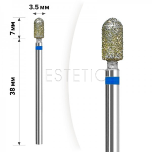 mART Насадка алмазна М-27 Циліндр Blue 3,5 * 7 мм (середня)