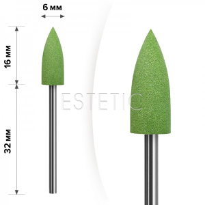 mART Полировщик силиконовый М-71 Конус зеленый 6*16 мм (средняя)