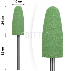 mART Полировщик силиконовый М-73 Груша зеленая 10*24 мм (средняя)