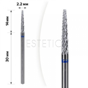 mART Насадка твердосплавная М-106 Игла Blue 2/2x14мм, средняя
