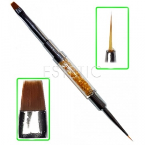 mART Кисть с камнями двусторонняя гель №4 и лайнер 7мм