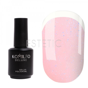 Komilfo KC Glitter French Rubber Base №KC003 - Каучукова френч-база (світло-рожевий з блакитним мікроблиском), 15 мл