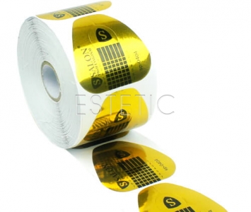 Формы для наращивания ногтей Salon Professional SP-0404 (золотые, квадрат), 500 шт