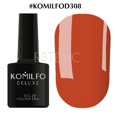 Гель-лак Komilfo Deluxe Series №D308 (червона цегла, емаль), 8 мл