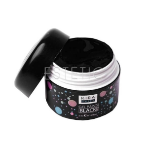 Kira Nails Gel Paint No Wipe Black - Гель-краска без липкого слоя (черный), 5 мл 