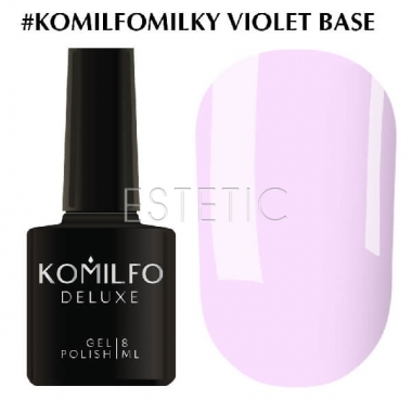 Komilfo Milky Violet Base - камуфлююча база для гель-лаку (молочно-бузковий),  8 мл