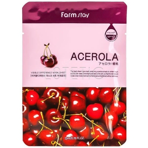 FarmStay Visible Difference Mask Sheet Acerola - Маска тканевая для лица с экстрактом ацеролы, 23 мл