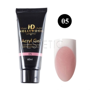 Акрил-гель Hollywood Acryl Gel №05 (чайна троянда, з мікроблиском), 60 мл