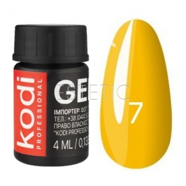Kodi Professional Gel Paint №07 - гель-фарба (насичений жовтий), 4 мл