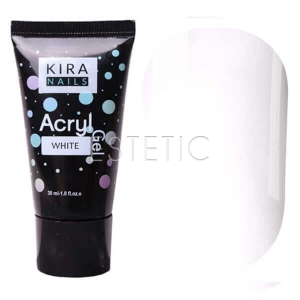 Kira Nails Acryl Gel White - Акрил-гель (белый), 30 г