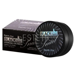 FarmStay Black Snail Hydrogel Eye Patch - Патчі гідрогелеві для очей з муцином чорного равлика, 60 шт