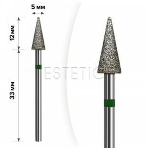 mART Насадка алмазна М-027 Конус Green 5*12 мм (груба)