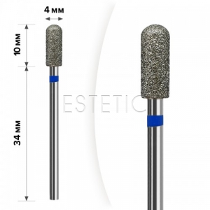 mART Насадка алмазна М-028 Циліндр закруглений Blue 4*10 мм (середня)