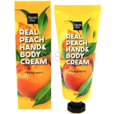 FarmStay Real Peach Hand & Body Cream - Крем для рук та тіла з екстрактом персика, 100 мл