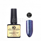 Hollywood Shimmer Top Dark Blue - Закрепитель для гель-лака с шиммером, 8 мл