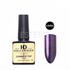Hollywood Shimmer Top Violet - Закрепитель для гель-лака с шиммером, 8 мл